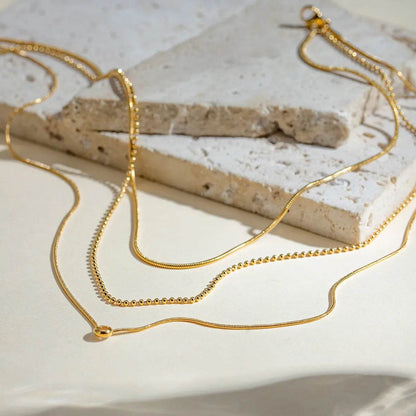 18K Gold-Plated Layered Necklace - Tredona LLC