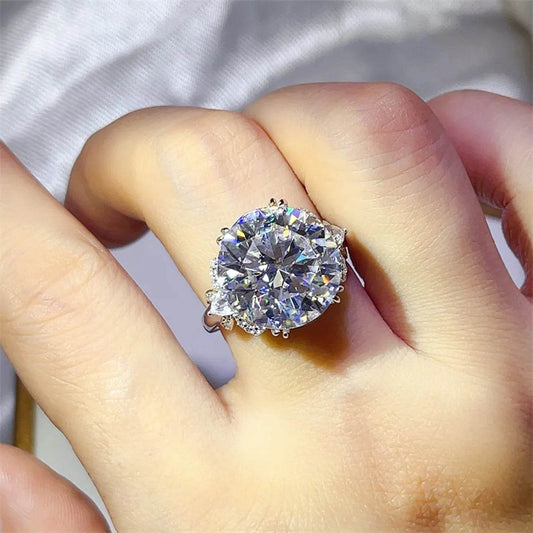 10 Carat Moissanite 925 Sterling Silver Ring - Tredona LLC