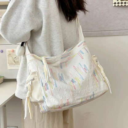 Contrast Texture Shoulder Bag - Tredona LLC