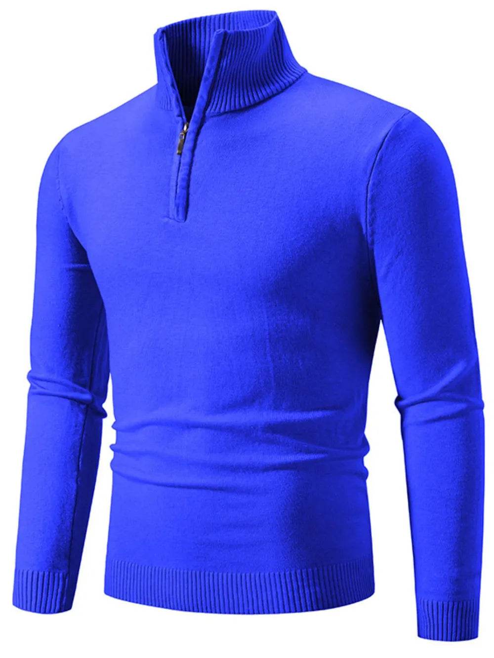Men's Plus Size Quarter Zip Long Sleeve Sweater - Tredona LLC