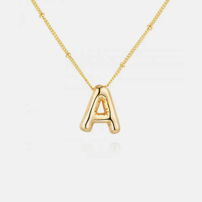 Gold-Plated Bubble Initial Necklace - Tredona LLC