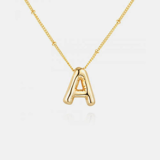 Gold-Plated Bubble Initial Necklace - Tredona LLC