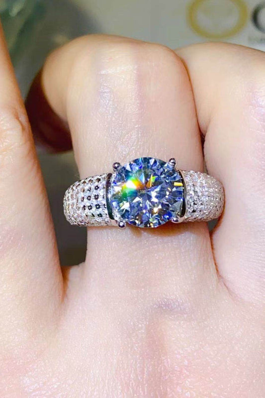 3 Carat Moissanite Side Stone Ring - Tredona LLC