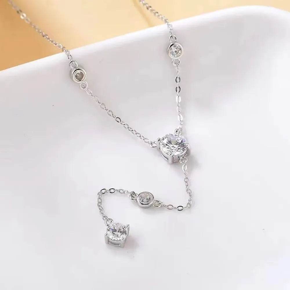1.5 Carat Moissanite 925 Sterling Silver Necklace - Tredona LLC