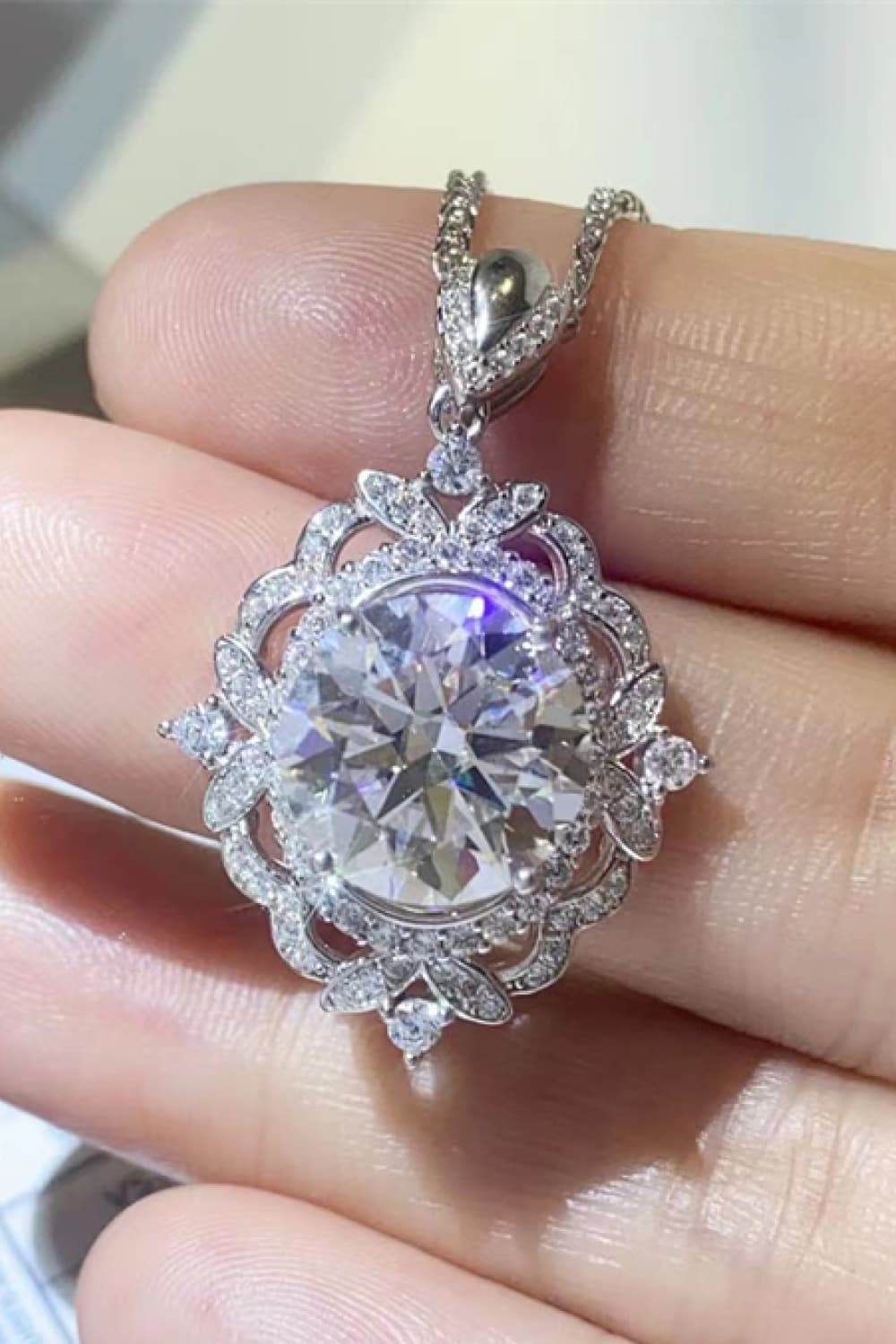 5 Carat Moissanite 925 Sterling Silver Necklace - Tredona LLC