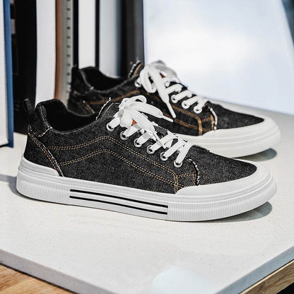 Men's Korean-style Fashion Plus Size Low-top Casual Denim All-matching Sneakers - Tredona LLC