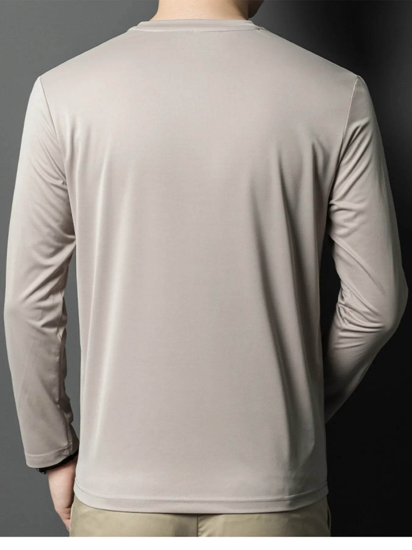Men's Plus Size Round Neck Long Sleeve T-Shirt - Tredona LLC