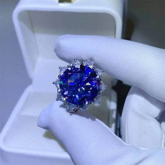 10 Carat Moissanite 925 Sterling Silver Ring - Tredona LLC