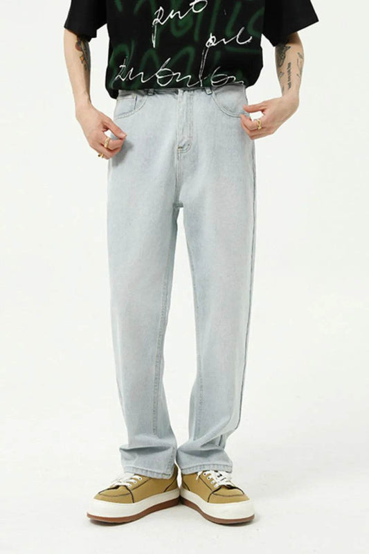 Washed Straight-Leg Slim Jeans - Tredona LLC