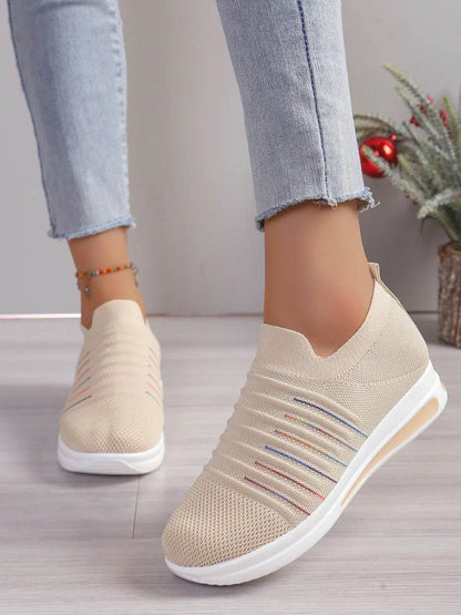 Breathable Mesh Wedge Sneakers - Tredona LLC