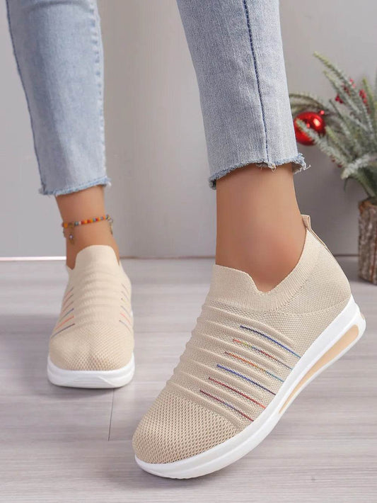 Breathable Mesh Wedge Sneakers - Tredona LLC