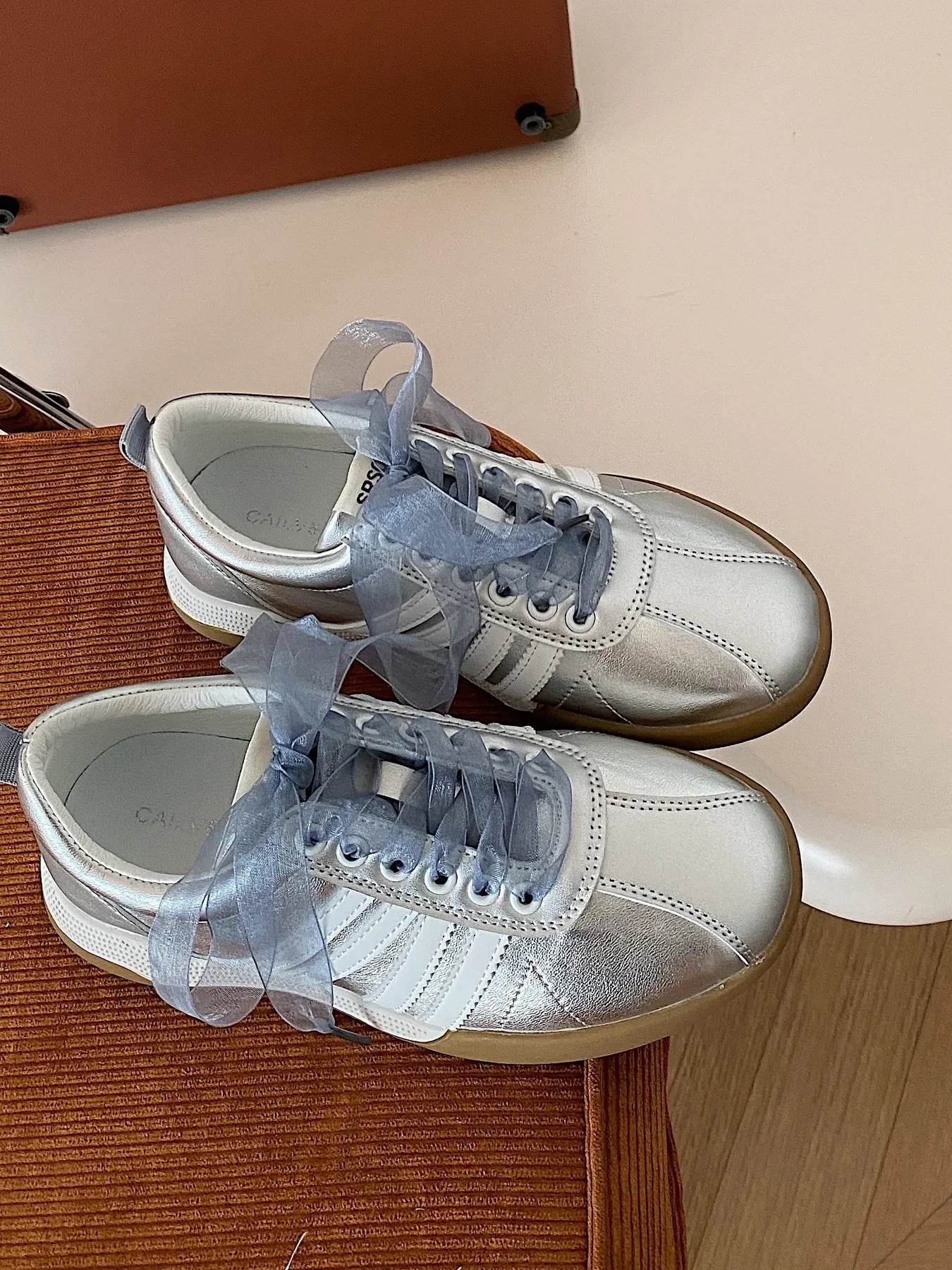 Striped Lace Up Sneakers - Tredona LLC