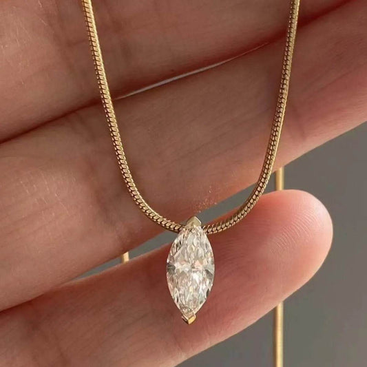 1 Carat Moissanite 925 Sterling Silver Necklace - Tredona LLC