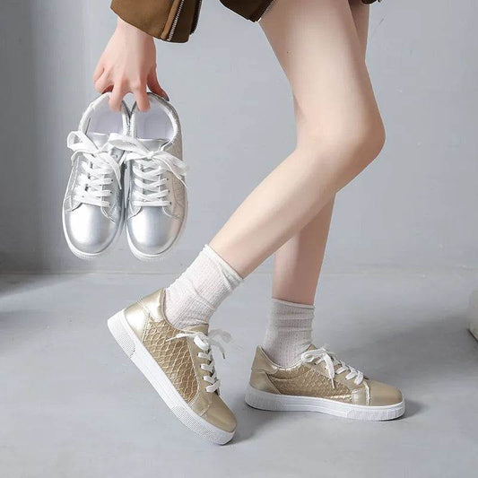 Round Toe Lace Up Sneakers - Tredona LLC
