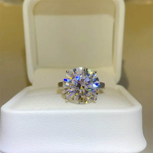 10 Carat Moissanite 925 Sterling Silver Ring - Tredona LLC