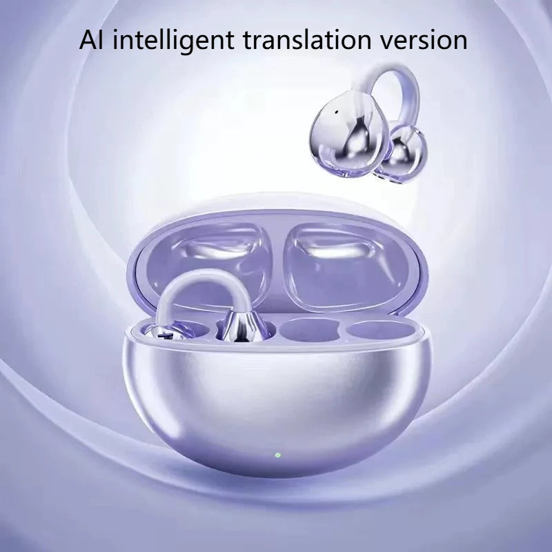 Bluetooth Earphone Open Ear Clip Intelligent Real-time AI Translation 134 Languages Office Travel Wireless Translate Earphone