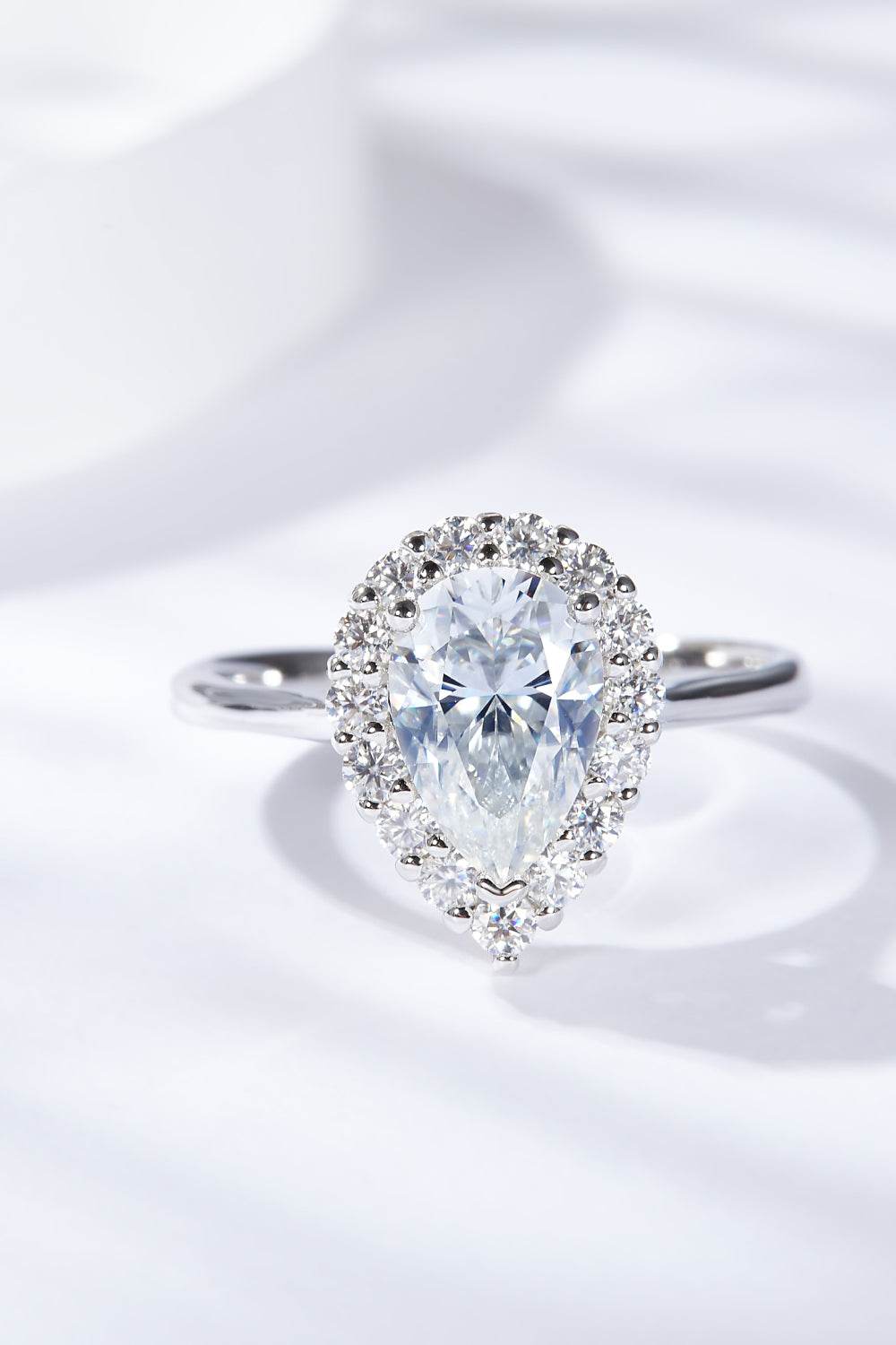 1.5 Carat Moissanite Teardrop Ring - Tredona LLC