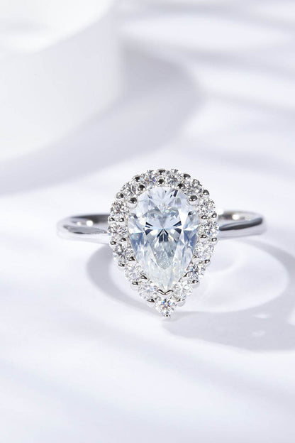 1.5 Carat Moissanite Teardrop Ring - Tredona LLC