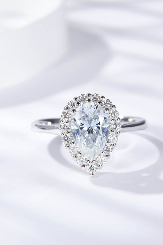 1.5 Carat Moissanite Teardrop Ring - Tredona LLC