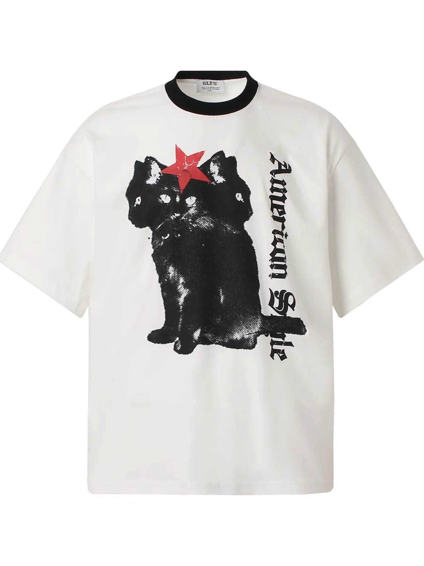 Men's Graphic Round Neck Oversized T-Shirt - Tredona LLC