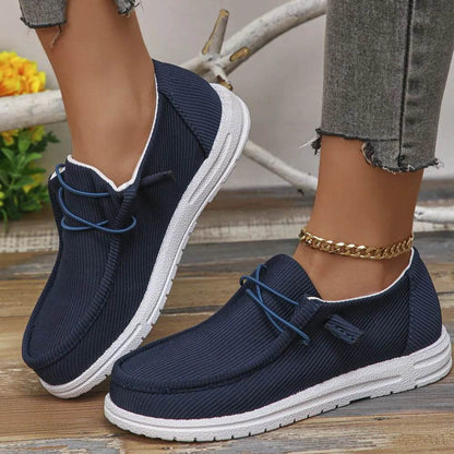 Round Toe Canvas Sneakers - Tredona LLC