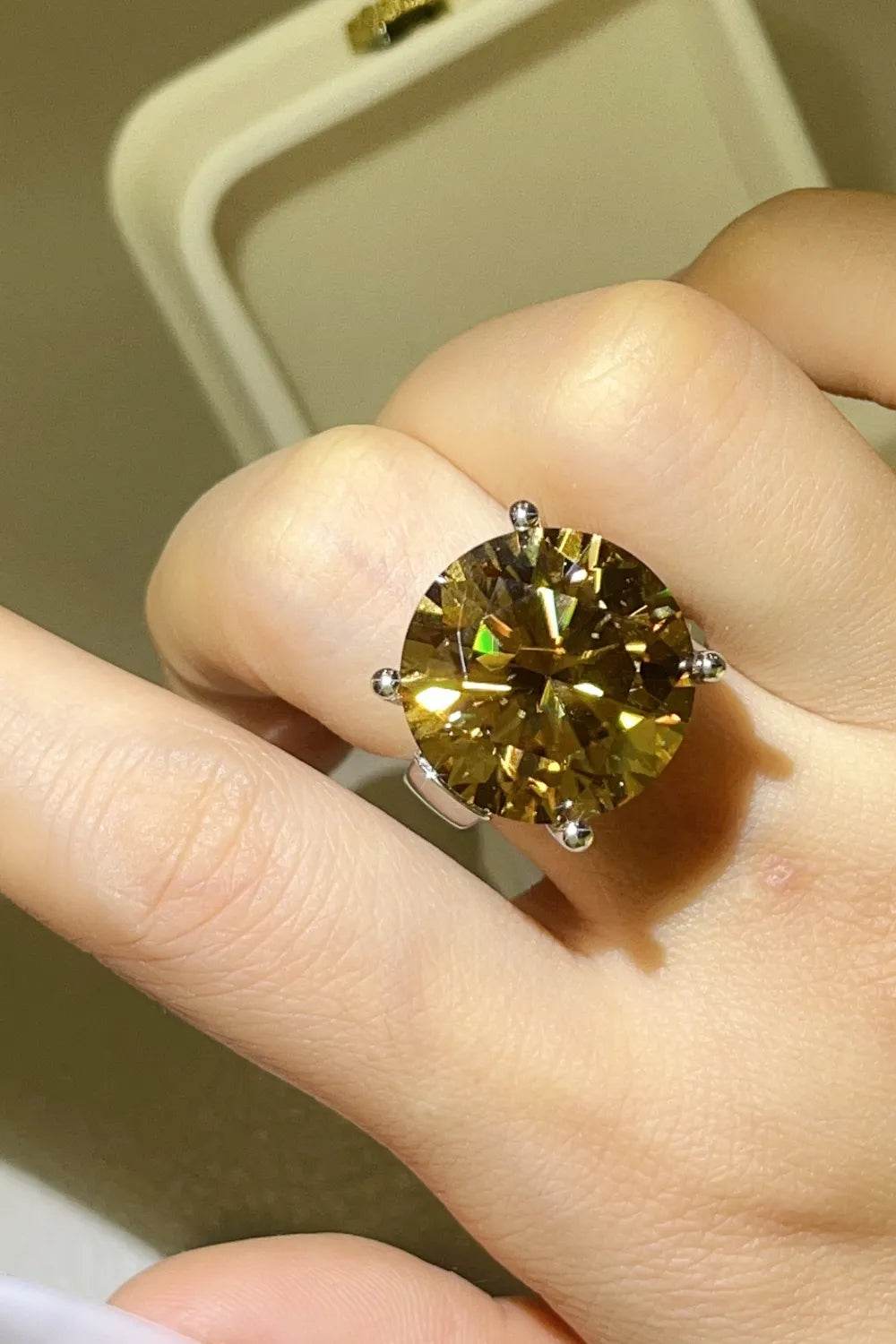 20 Carat Moissanite 925 Sterling Silver Ring - Tredona LLC