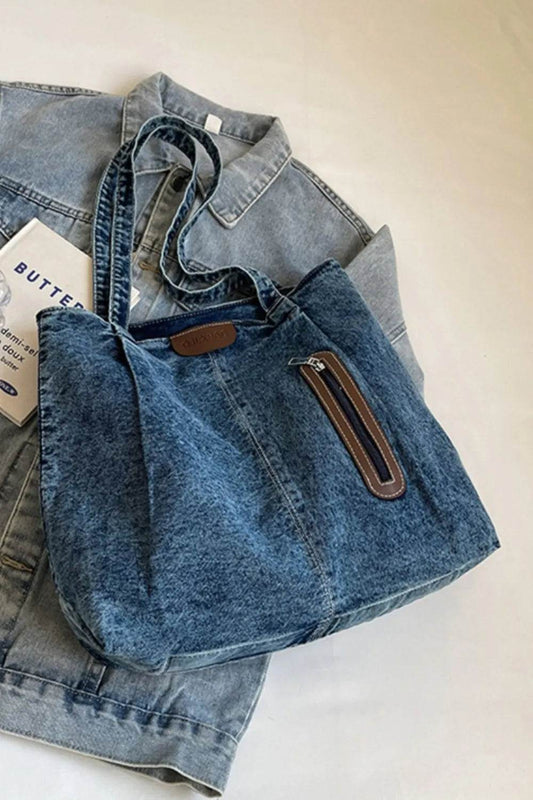 Medium Denim Tote Bag - Tredona LLC