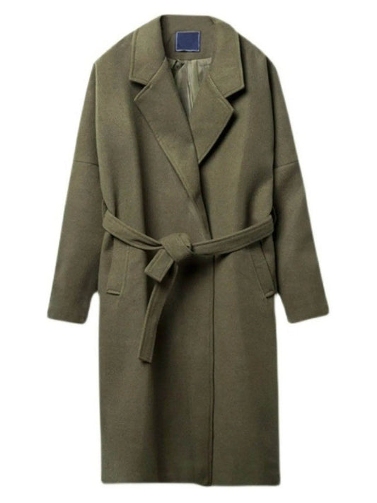 Men's Plus Size Lapel Collar Long Sleeve Longline Coat - Tredona LLC