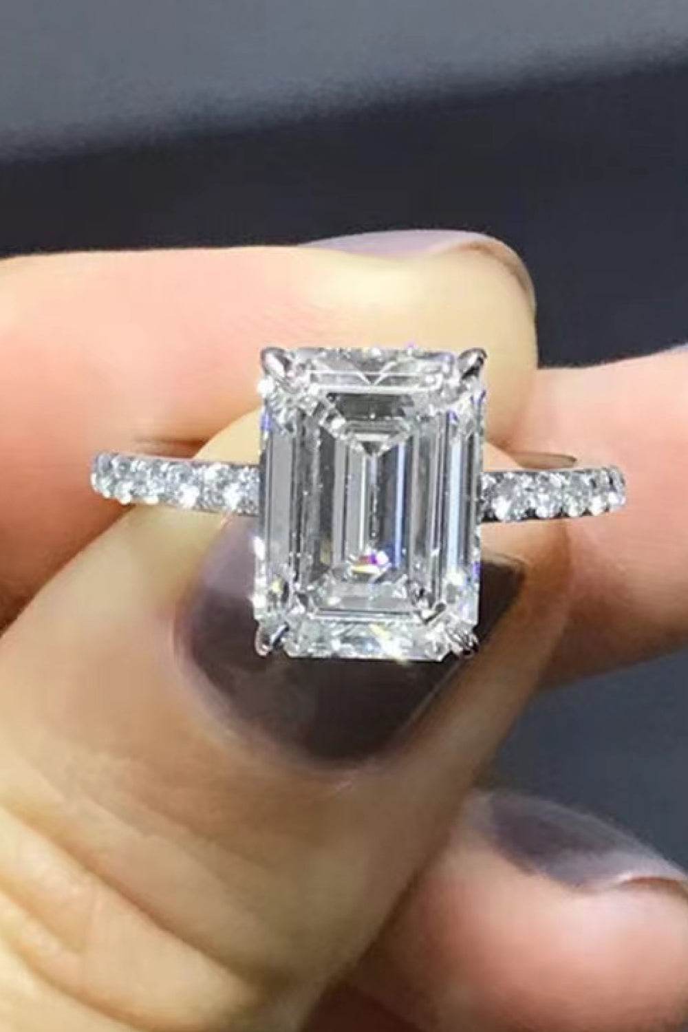5 Carat Moissanite Side Stone Ring - Tredona LLC