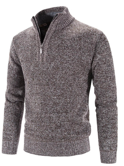 Men's Plus Size Quarter Zip Long Sleeve Sweater - Tredona LLC
