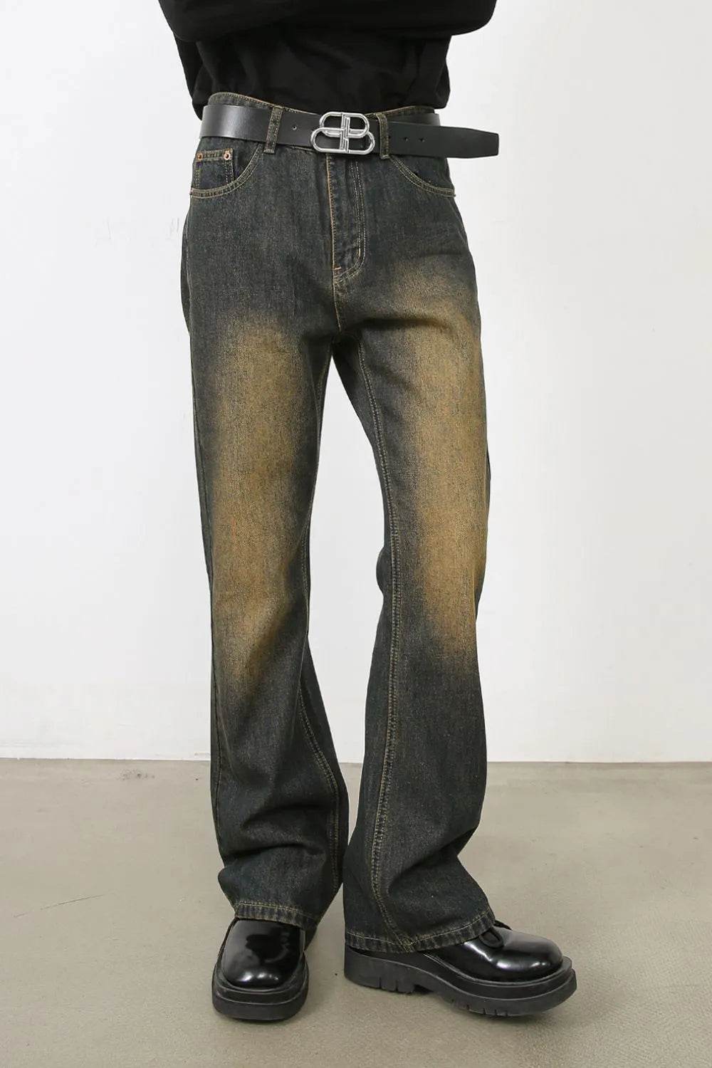 Men's Washed Bootcut Jeans - Tredona LLC