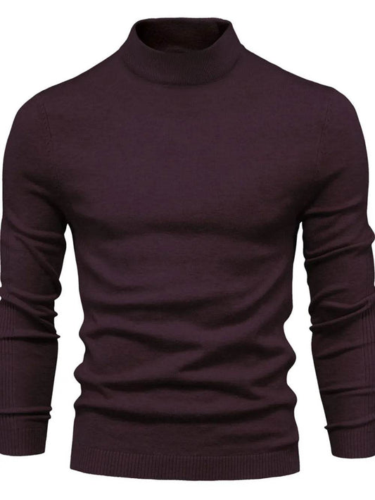 Men's Mock Neck Long Sleeve Sweater - Tredona LLC