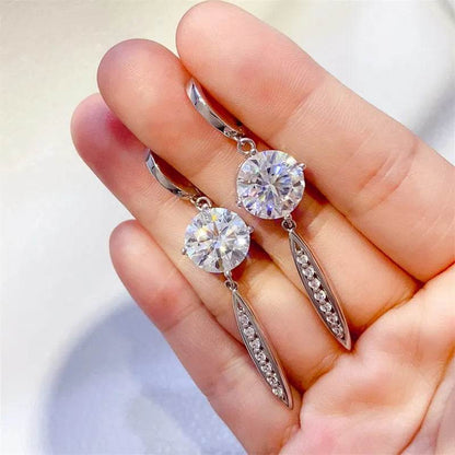 10 Carat Moissanite 925 Sterling Silver Earrings - Tredona LLC