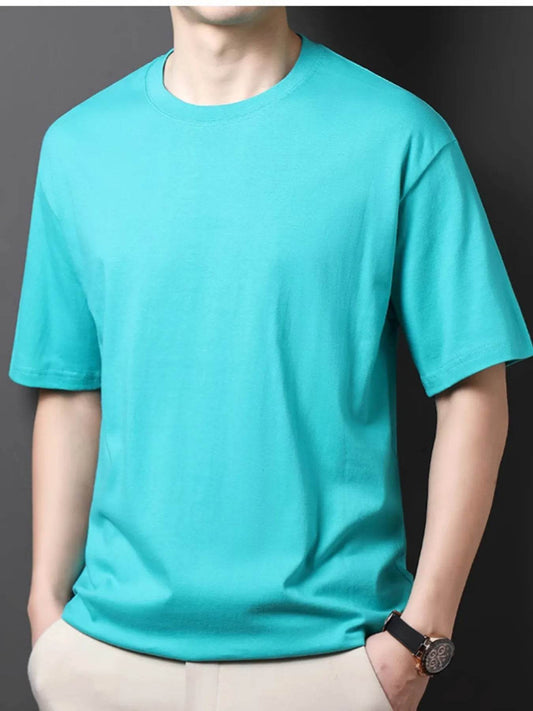 Men's Full Size Round Neck Half Sleeve T-Shirt Plus Size - Tredona LLC