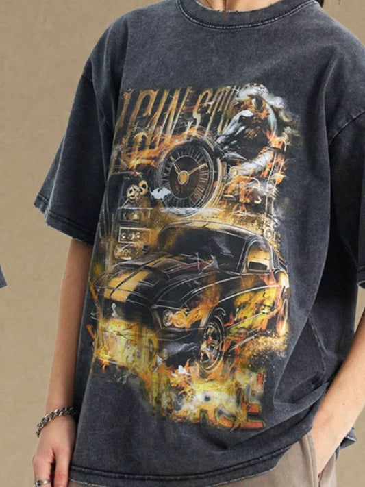 Men's Graphic Round Neck Half Sleeve T-Shirt - Tredona LLC