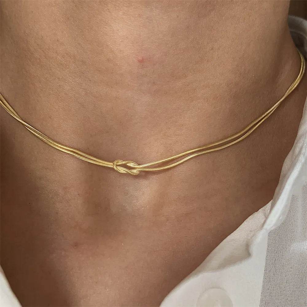 Titanium Steel Knotted Necklace - Tredona LLC