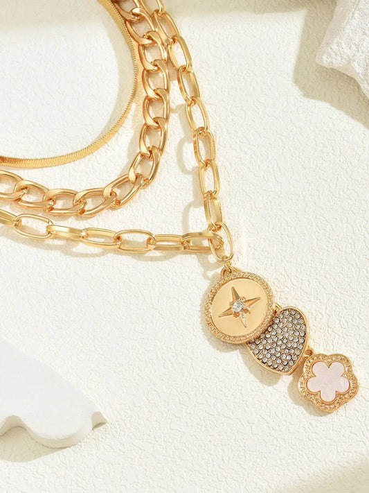 Stainless Steel Layered Necklace - Tredona LLC