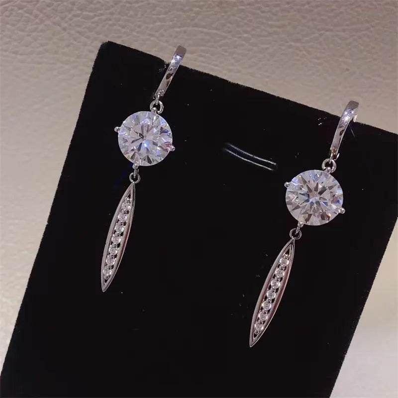 10 Carat Moissanite 925 Sterling Silver Earrings - Tredona LLC