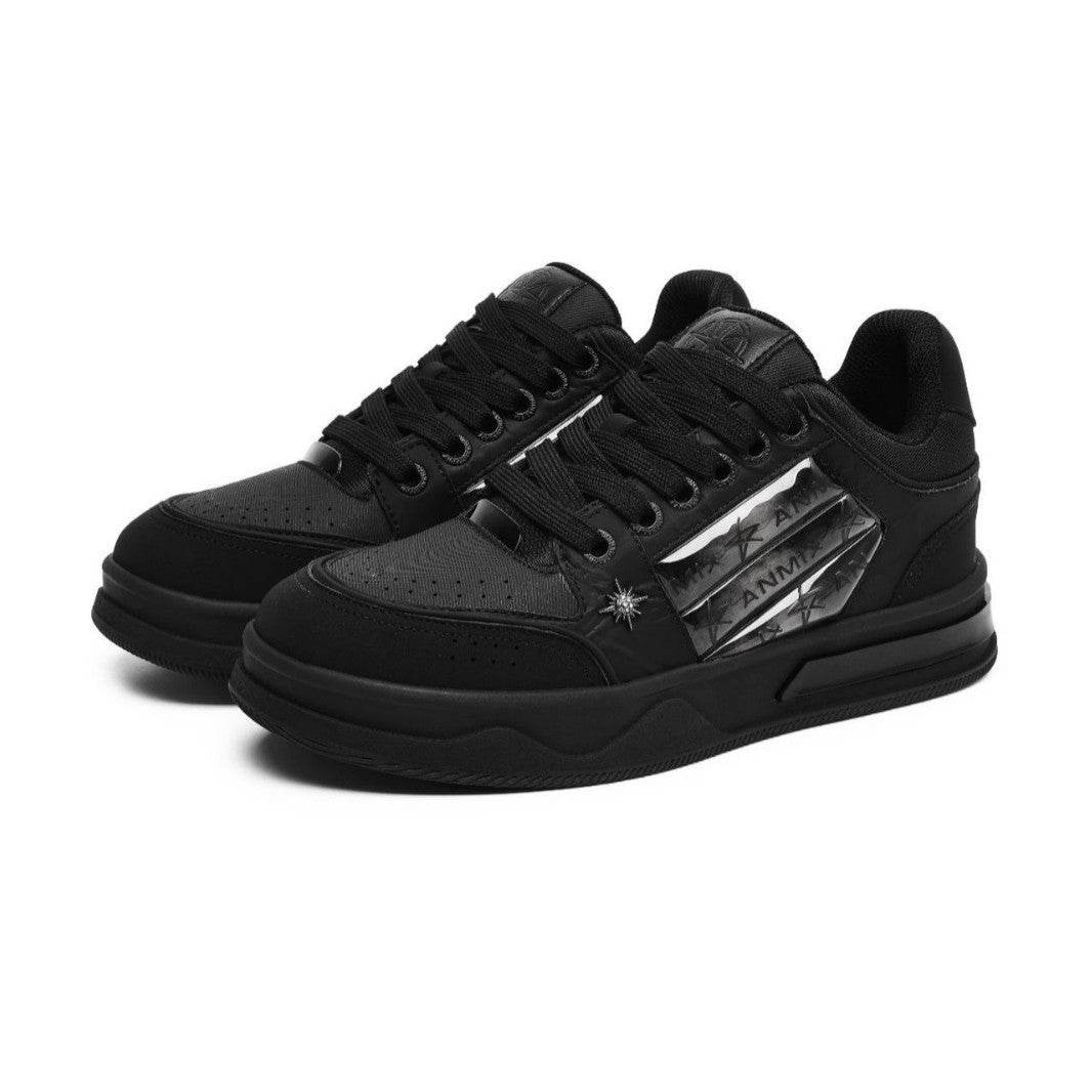Couple's Black All-match National Fashion Platform Star Pattern Sneakers - Tredona LLC