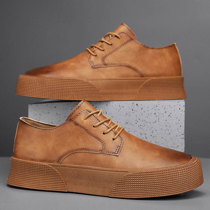 Lace-up Platform Korean Casual Shoes Retro Men's Shoes Board Shoes - Tredona LLC