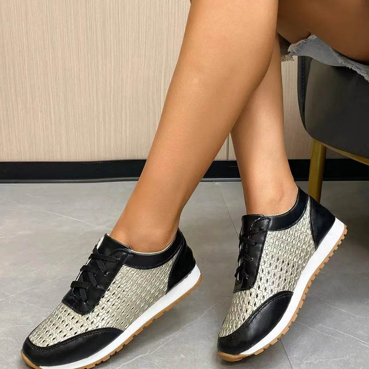Breathable Lace Up Sneakers - Tredona LLC