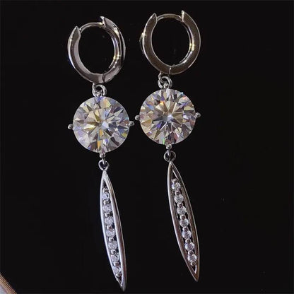 10 Carat Moissanite 925 Sterling Silver Earrings - Tredona LLC