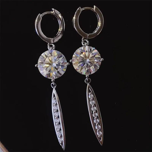 10 Carat Moissanite 925 Sterling Silver Earrings - Tredona LLC