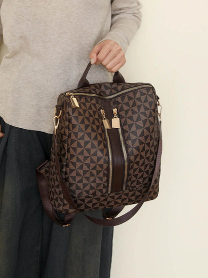 Geometric Pattern Backpack Bag - Tredona LLC