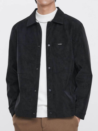 Men's Plus Size Button Up Long Sleeve Jacket - Tredona LLC