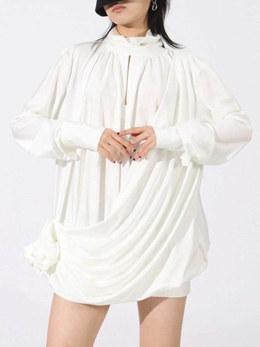 Ruched Long Sleeve Mini Dress - Tredona LLC