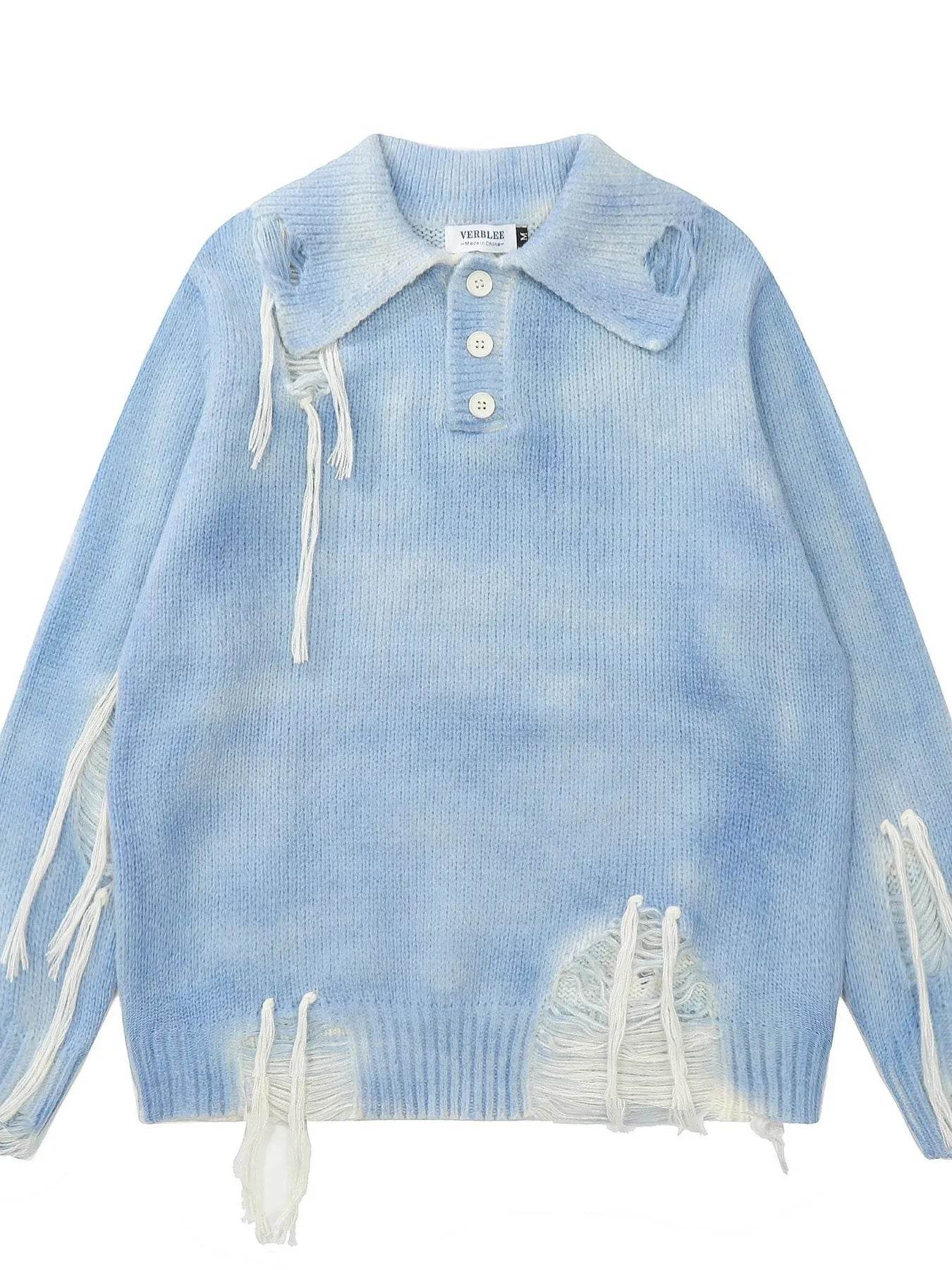 Men's Distressed Fringe Detail Sweater - Tredona LLC