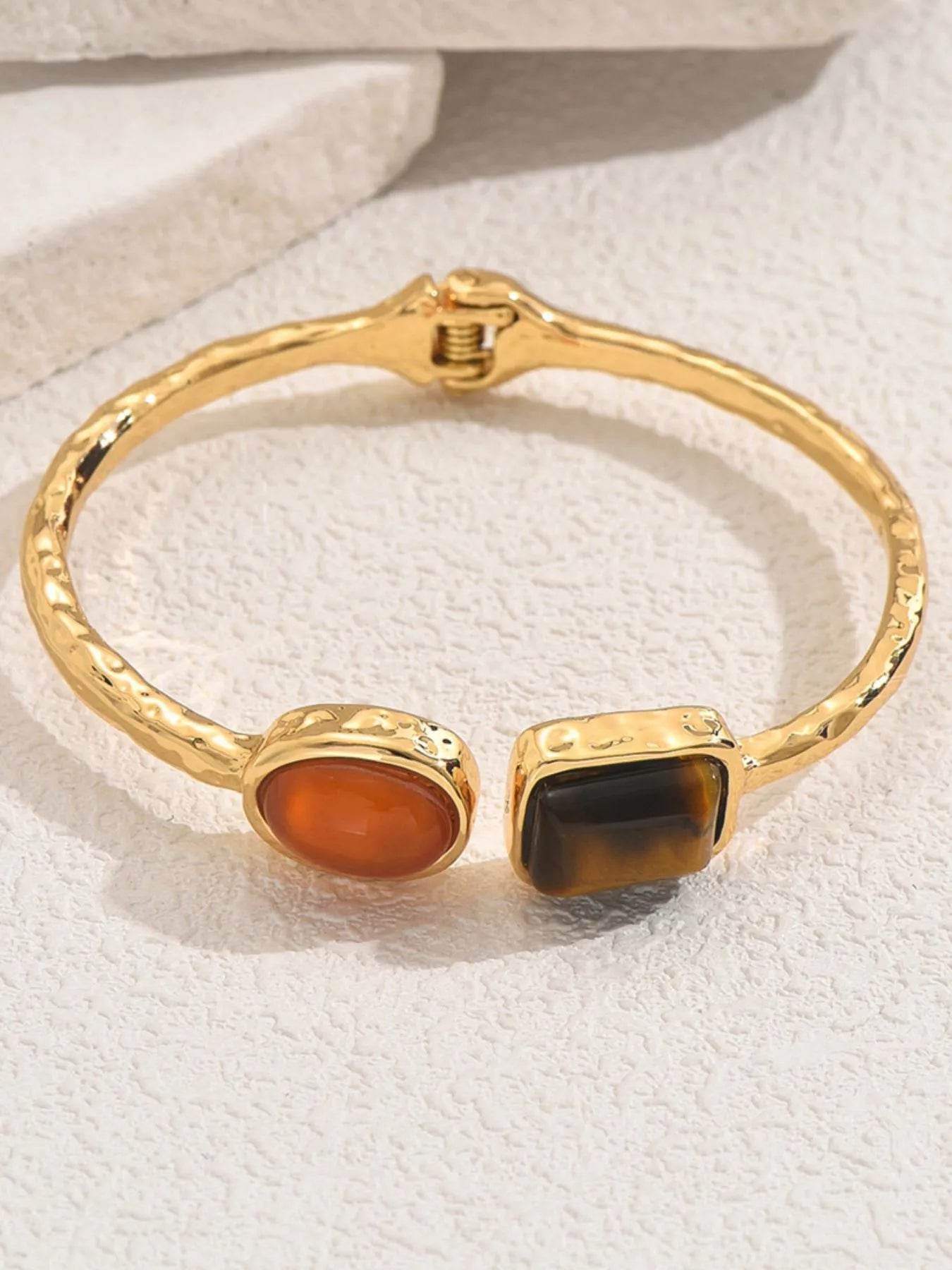 18K Gold-Plated Geometric Open Bracelet - Tredona LLC