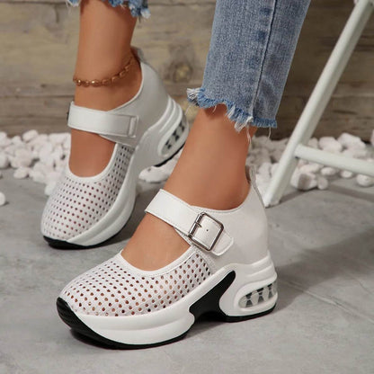 Breathable Mesh Platform Sneakers - Tredona LLC