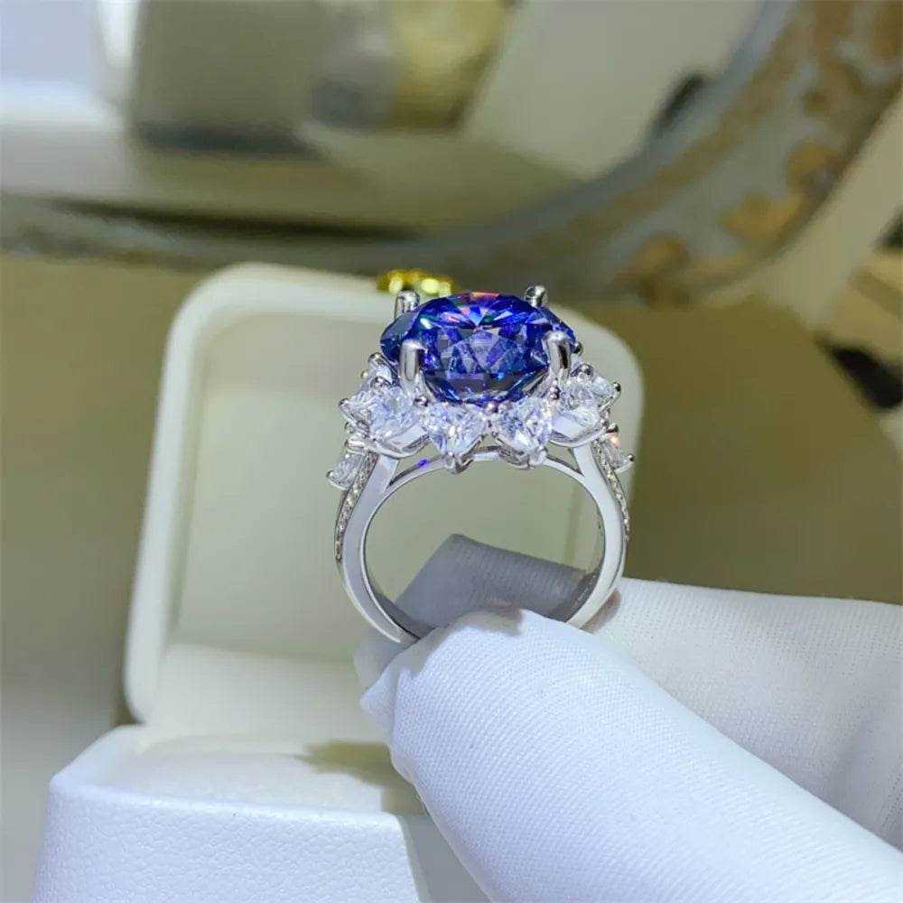 10 Carat Moissanite 925 Sterling Silver Ring - Tredona LLC